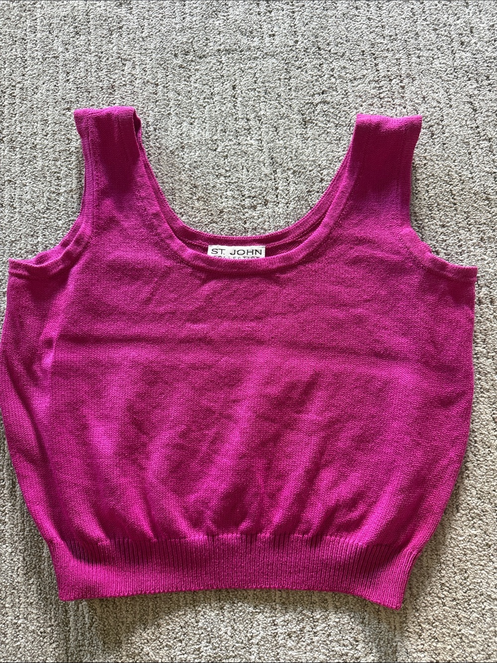 St. John Sleeveless Knit Tank Top in Bright Fuchsia